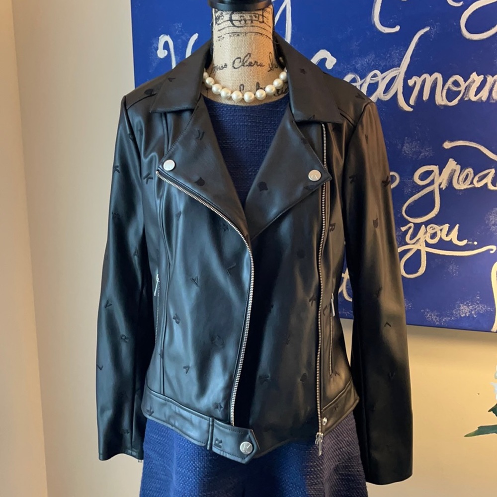 🔥NWT HOT!🔥 Karl Lagerfeld Moto Vegan Jacket